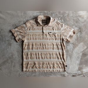 Howler Bros Ranchero Jacquard Polo Men's Beige Western Pearl Snap Shirt | L